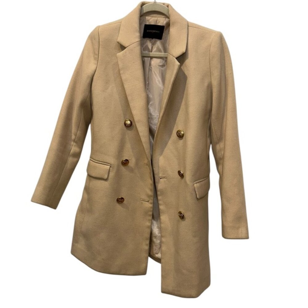 Banana Republic cream super soft double breasted oversized 90s look blazer jktXS